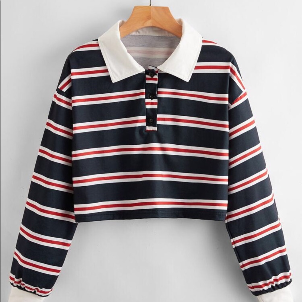 Striped polo t-shirt